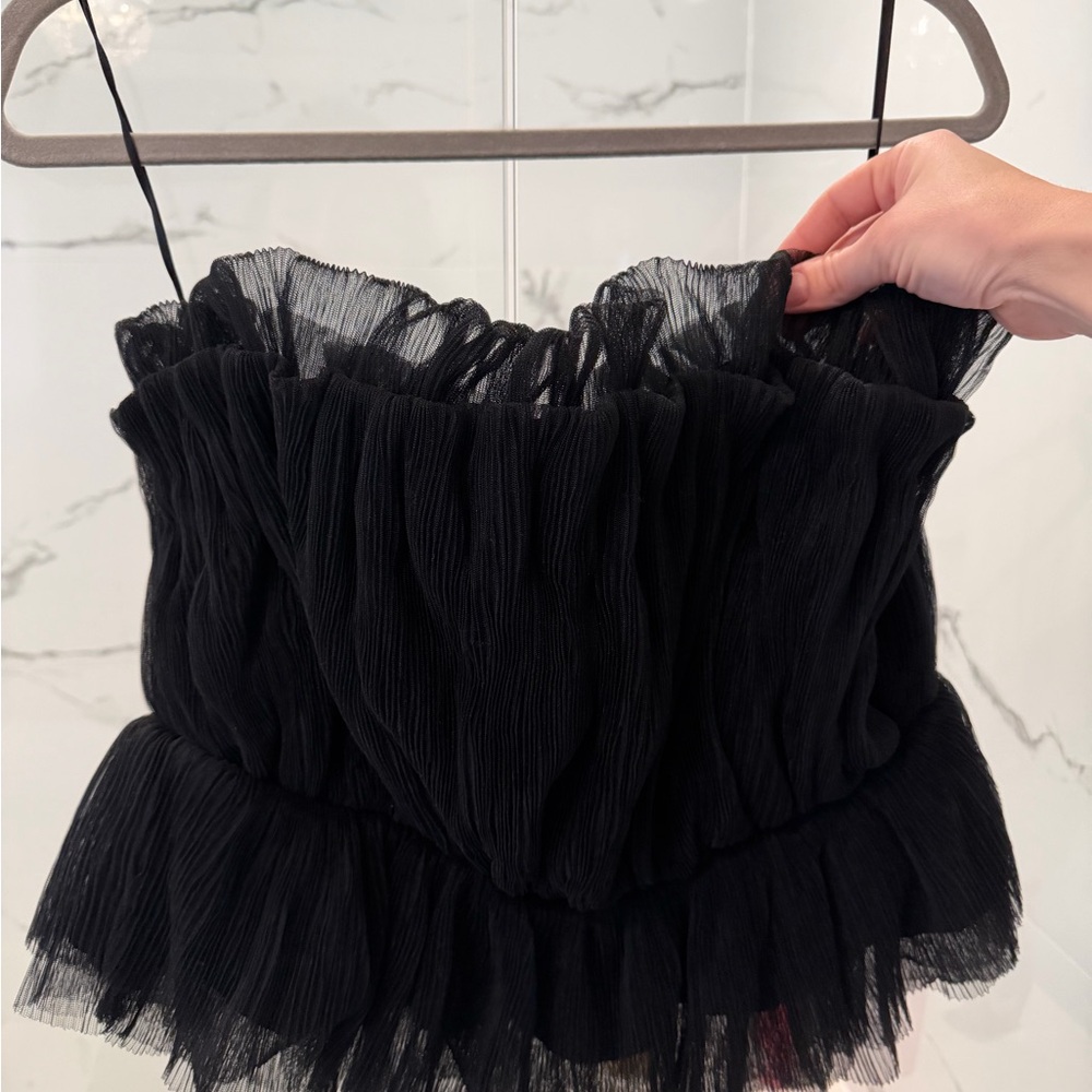 Endless Rose Black Ruffled Top